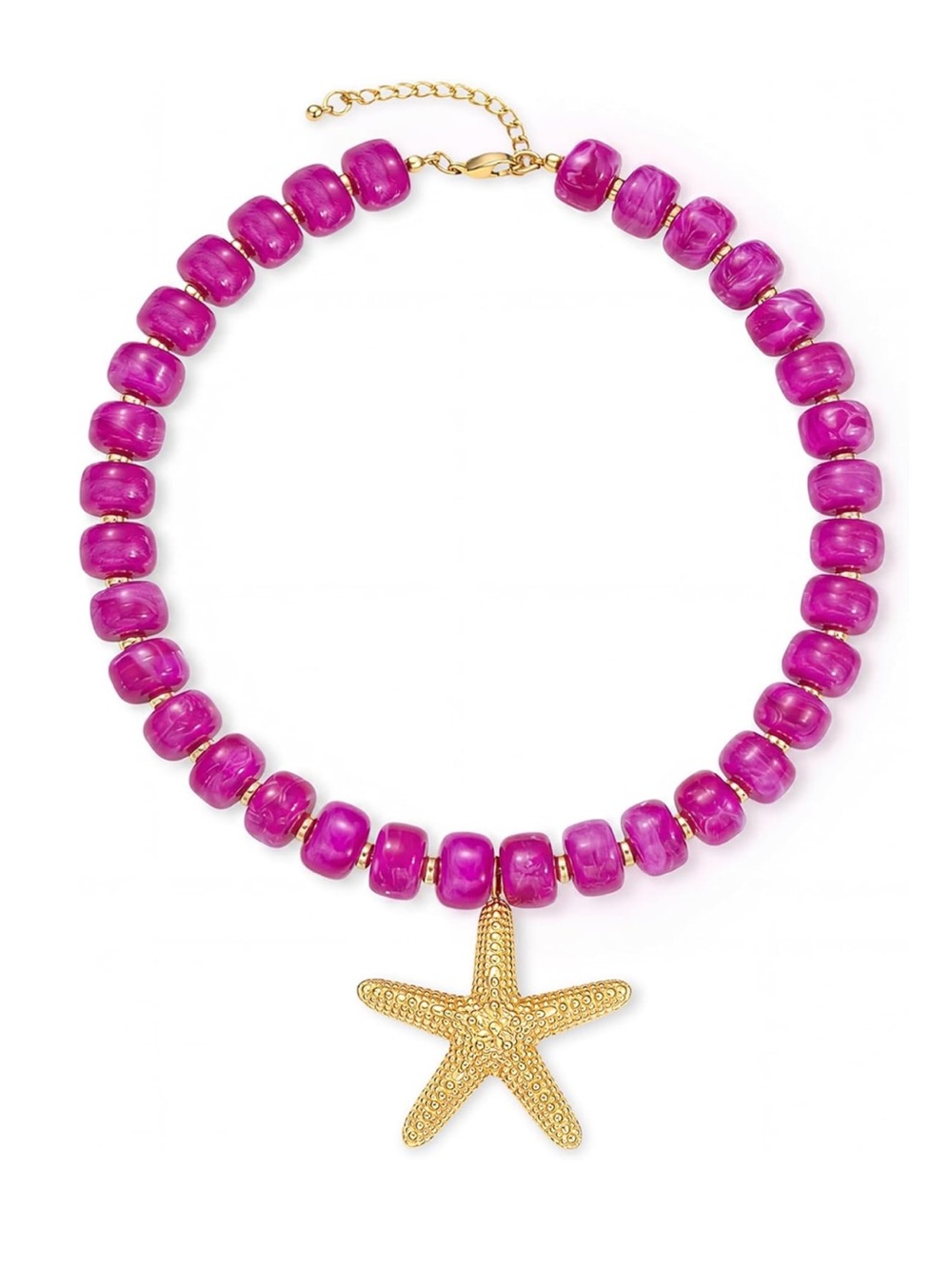New! Coastal Beaded Starfish Necklace NWOT (5001) - Picture 2 of 3